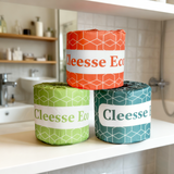 Cleesse Eco bamboo toilet rolls in bathroom – sustainable eco toilet paper for home and office